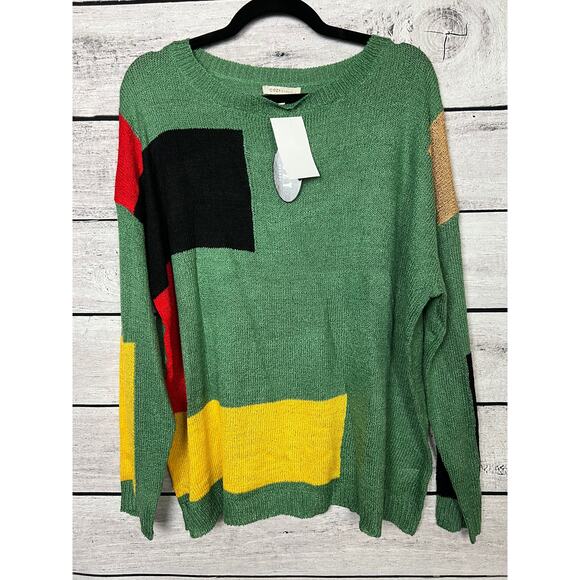 NWT Ladies Plus Cozy Casual Green Boutique Sweater - 1X/2X - Picture 1 of 2
